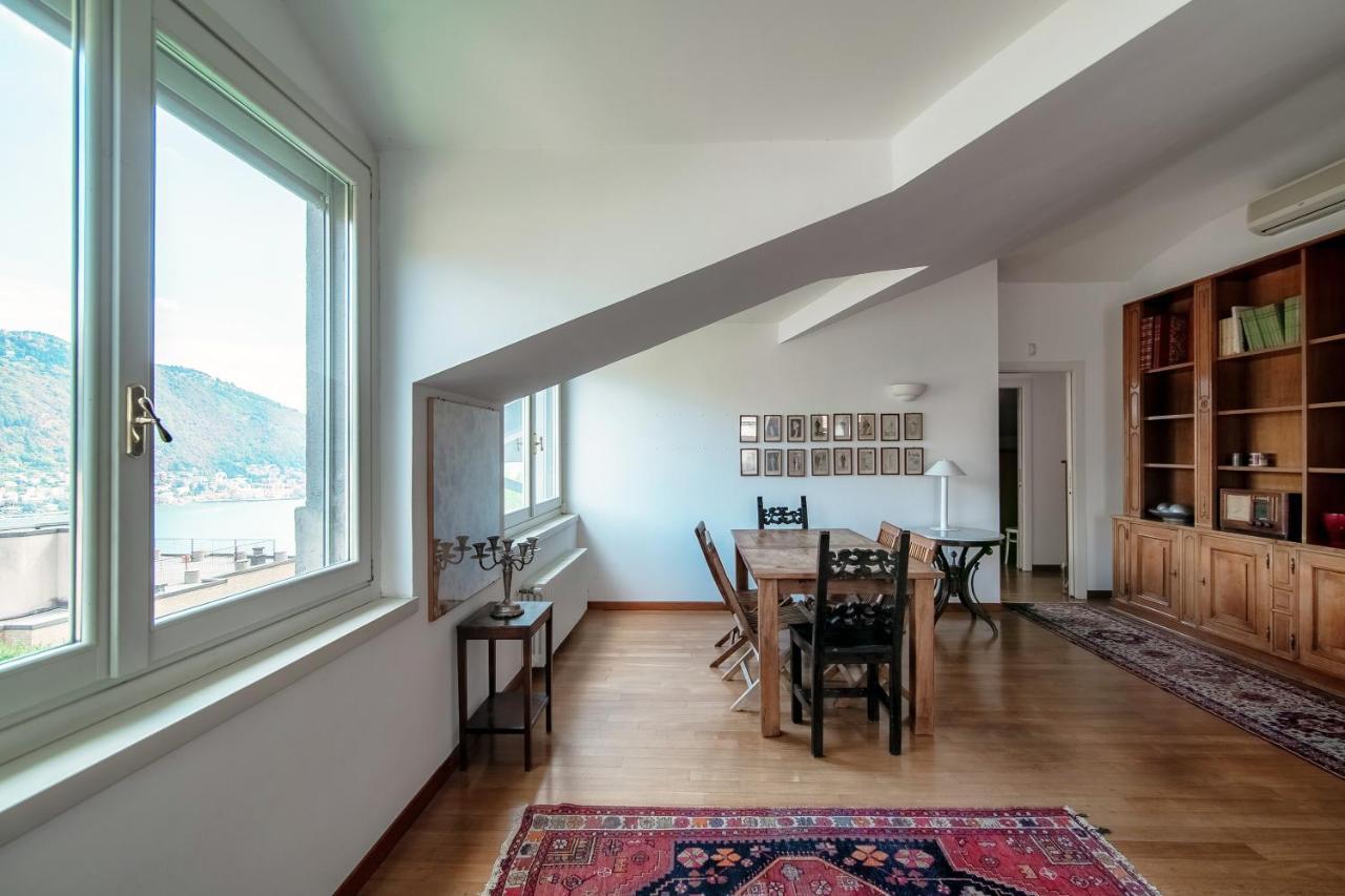 I D'A Charming Penthouse - Lake View- Como- House-130 Mt-2 Double Bedrooms And 2 Double Bathrooms A Spacious Living Room-Full Equipped Kitchen-Private Garden And Terrace-Private Covered Parking ภายนอก รูปภาพ
