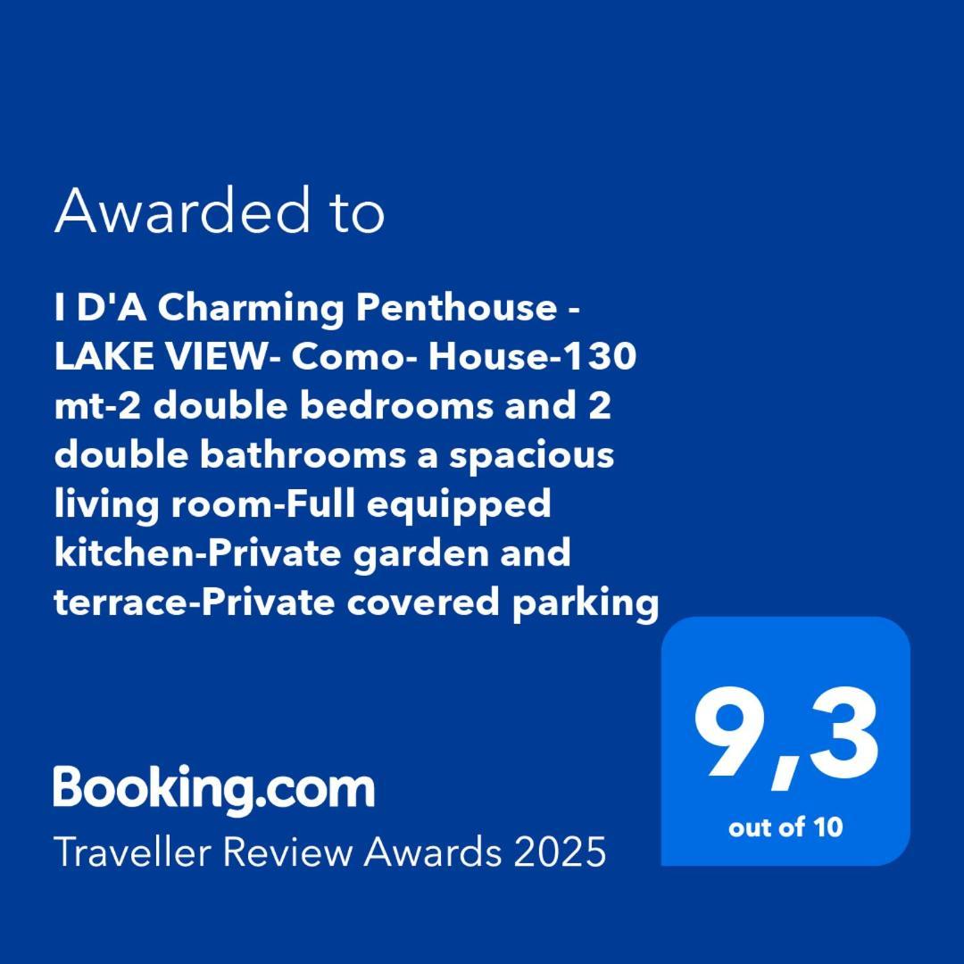 I D'A Charming Penthouse - Lake View- Como- House-130 Mt-2 Double Bedrooms And 2 Double Bathrooms A Spacious Living Room-Full Equipped Kitchen-Private Garden And Terrace-Private Covered Parking ภายนอก รูปภาพ